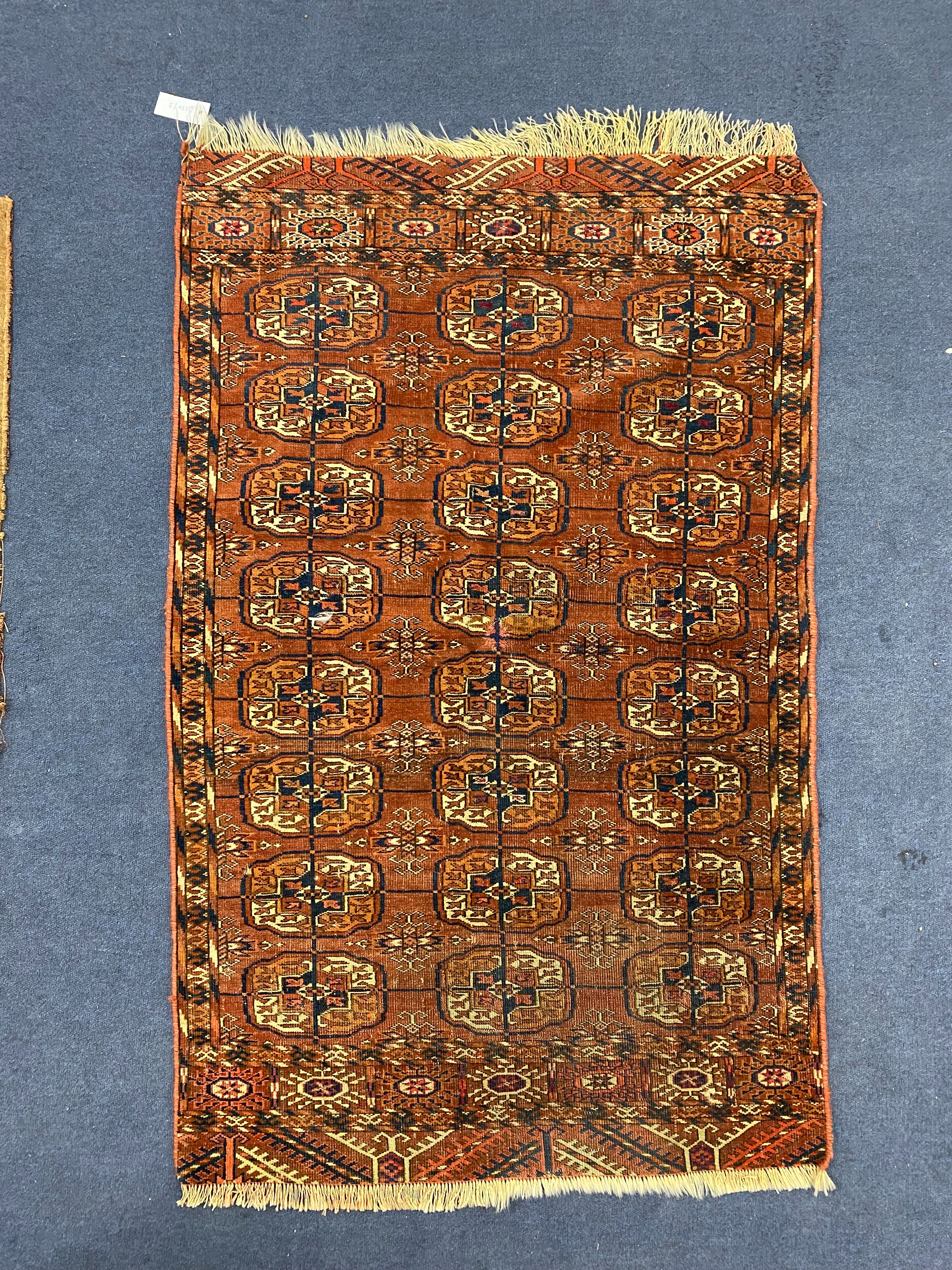 A Tekke Turkoman red ground rug, 130 x 85cm